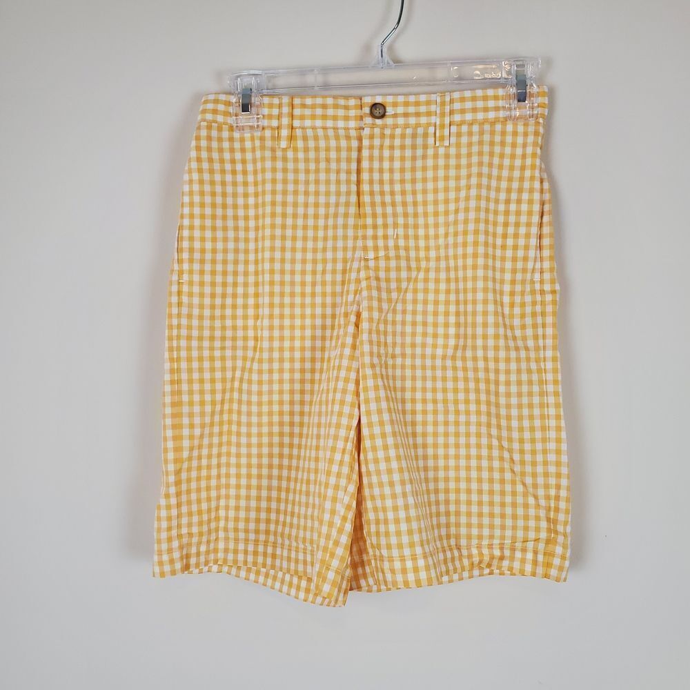 Kelly's Kids Smocked Yellow Checked Shorts Size 12 boys